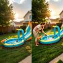 Easy Setup Bounce House with Water Slide, Large Inflatable Bounce House, Thick Durable Material,Perfect for Backyard Parties, Summer Water Play & Birthday Events，Ideal for Kids,Toddlers