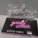 Olekki Pink Good Vibes Neon Sign - Neon Lights for Bedroom, LED Neon Signs for Wall Decor (16.1 x 8.3 inch)