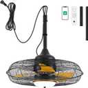 Orison 21'' Outdoor Ceiling Fans with Lights, Wet Rated Gazebo Fan with Remote, Plug in Hanging Fan for Patio Waterproof, App Controll