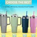 14 Pack Replacement Straws for 40 oz Stanley Adventure Travel Tumbler Cup, Reusable Plastic Straws with Cleaning Brush, Compatible with 40oz 30oz 20oz 14oz Stanley Water Jug, 12inch