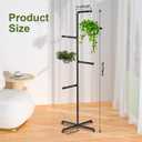 Hanging Plant Stand, Plant Hanger Indoor, Corner Hanging Plant Stand, Black Metal Holder for Bedroom, Living Room, Garden, Balcony (large)