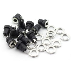 MEETOOT 12 Pack 3.5mm x 1.3mm 2 Pin Female DC Power Jack Panel Mount Screw Nut Kit DC Socket Electrical Plug