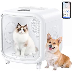 75L Large Automatic Pet Dryer Box for Cats & Small Dogs - App-Controlled, Ultra-Quiet Hands-Free Drying with Smart Safe Temperature & Overheat Protection - Ideal for Multi-Pet Homes