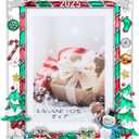 LARAINE Picture Photo Frame 5x7 Metal 2025 Christmas High Definition Glass Display Pictures for Tabletop Home Decorative Holiday Gift (Christmas Tree (2025))