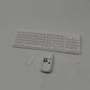 Wireless Keyboard and Mouse Ultra Slim Combo, TopMate 2.4G Silent Compact USB 2400DPI Mouse and Scissor Switch Keyboard Set with Cover, 2 AA and 2 AAA Batteries, for PC/Laptop/Windows/Mac - White