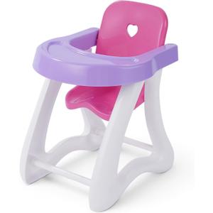 BABESIDE Baby Doll High Chair for Dolls up to 12 Inch, Pink & Purple Baby Dolls Accessories Furniture Doll High Chair, Fun Pretend Play Toys for Kids Gift