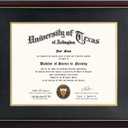 GraduationMall 11x14 Diploma Frame with Black over Gold Mat or Display 15x18 Certificate without Mat,Solid Wood & UV Protection Acrylic,Cherry Finish with Gold Trim