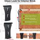 2 x Brick Clips Heavy Duty Matte Black Spring Steel Hanging Hooks - No Drill Hooks for Both Outdoor and Indoor Decor - Secure Hold for Lights Wreaths Signs - Fits Standard 2-1/4 to 2-3/8 in Brick Size