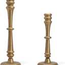 Antique Brass Iron Candlestick Holders Set of 2, Vintage Taper Candle Holder for Fireplace Mantle Decor, Decorative Candle Stands for Wedding & Dining Table Centerpiece