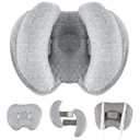 Upgraded 2 in 1 Baby Travel Pillow, Adjustable Straps, Banana Shape Baby Neck Head Support Pillow Stroller Insert Cushion for 4 Months Up Kids, Toddler Grey