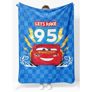 Sunny Side Up Disney Pixar Cars Plush Throw Blanket - Measures 46 x 60 Inches - Super Soft & Cozy Fleece Kids Bedding Features Lightning McQueen