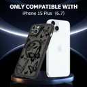 Magnetic for iPhone 15 Plus Case [Compatible with MagSafe] Cute Cool Butterfly Print Pattern Design, Slim Bumper Translucent Matte Protective Case Cover for Women Girls, Black