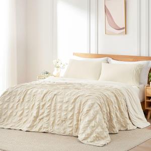 Cozy Bliss Cooling Comforter Seersucker Plaid Queen, Q-Max 0.4 Reversible Lightweight Cooling Blanket, Breathable Silk Smooth Summer Bedding Quilt for Hot Sleepers Night Sweats Khaki
