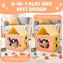 34Pcs Feather Wand Catnip Toy Set, Kitten Toys with Soft Pillow and Chew Rope, Interactive Cat Toys for Indoor Cats, Cat Play Set with Springs Balls and Bells