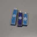 Amyhill 3 Pcs Winter Table Decorations Wooden Snowflake Block Signs Rustic Snowflake Tabletop Centerpieces Blue Snowflakes Tiered Tray Decor for Winter Decorations Wonderland January Party Home Decor