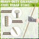 Pelopy 10 Pack Rebar Stakes, 23''x 1/2'' Steel Ground Anchors, Bronze