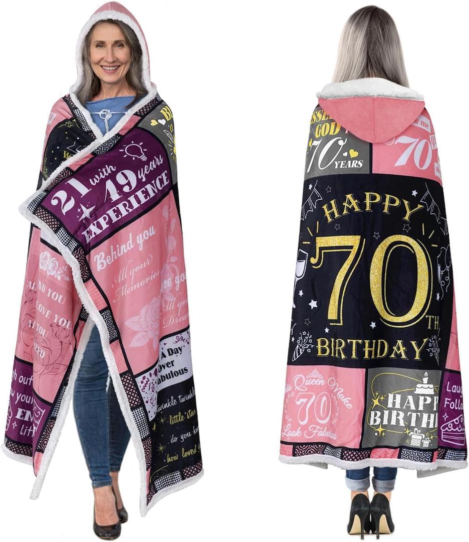 Mother's Day Daughter Gifts from Mom, Christmas Birthday Daughter Gift Sherpa Wearable Blanket Hoodie, 70.8" X 47.3"