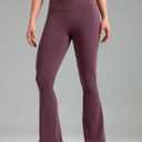 Colorfulkoala Dreamlux No Front Seam Flare Leggings with Pockets (Purple)