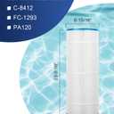 ZOTEE PA120 Swimming Pool Filter Replaces CX1200RE,C1200, C-8412,Darlly 81202,Filbur FC-1293,Waterway Clearwater II,Pro Clean 125,817-0125N,Aladdin 22002,120 Sq.Ft Pool Filter Cartridge,1 Pack