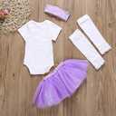 XFGLCK Newborn Infant Baby Girl My 1st Mother's Day Skirt Set Romper+Tutu Pink Dot Skirt+Headband+Legging Warmer 4Pcs, size 100