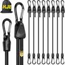 KJE 8Pcs 36" Adjustable Bungee Cords with Hooks - Black Bungee Straps, Easy to Adjust from 7" to 36", Ideal for Outdoor Tie Downs, Securing Tarps & Canvases & Cargo in Cold Hot Climates