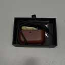 Compatible with Airpods Pro 3 Case Cover Vegan Leather AirPod Pro 3rd Generation(2025) Case Men [Front LED Visible] PC+Leather Luxury Shockproof Protective Covers Ear Skin Dark Brown