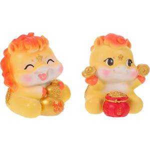 MAGICLULU Mini Horse Statue, 2PCS 2026 Year of Horse Mini Statues, Resin Zodiac Equine Figurines for Car Dashboard & Office Desk, Lunar New Year Mascot, Lucky Feng Shui Ornaments