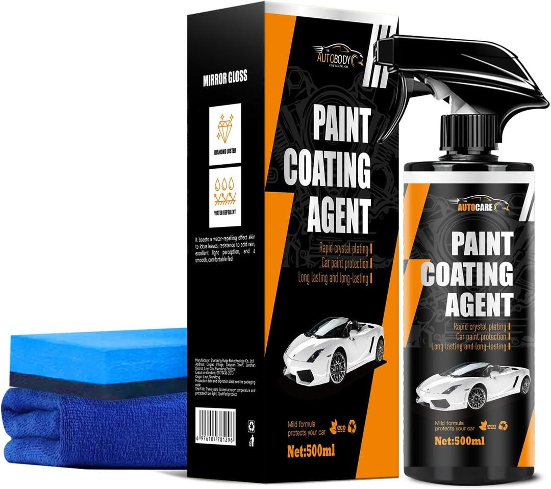 Car Coating Spray-500ML, Quickly Coat Car Wax,Quick Effect Coating Agent,Waterless Wash Car Scratch Wax Polish, ProtectionShiningand Long-Lasting Surface
