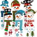 Lemosae 24 Pcs Christmas Snowman Gift Boxes, 6 Design Stackable Xmas Decorative Large Gift Box Cardboard Nesting Boxes Decorations Stacking Box for Christmas Wrapping Party Decor