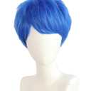 Unisex Short Blue Wig, Pixie cut Synthetic Hair for Joy Anime Costume Cosplay Party, Comic-Con, Comes with Wig Net Cap; 55TNL