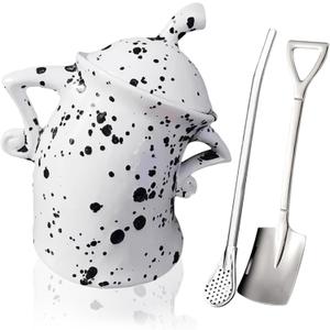 Ceramic Canister with Attitude 28oz, Spice Jars with Airtight Seal Lid for Food Storage, White Decorative Kitchen Container for Coffee Beans, Tea, Sugar, Salts, Spice and More (800ml)