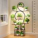 Plant Stand Indoor with grow lights: 9 Tiered Large Plant Shelf with Lights, 64" Multi Tier Tall plant stand for indoor growing Llighted Corner Plant Rack