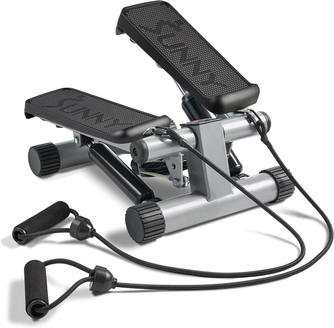 Sunny Health & Fitness Mini Stair Stepper w/Resistance Bands for Home Gym