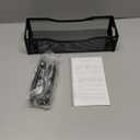 Under Desk Cable Management Tray No Drill, Metal Mesh Cable Management Under Desk with Clamp Mount, 2 Hole Cable Tray with Wire Management and Cord Organizer for Home Office Standing Desk (13.38", Black)