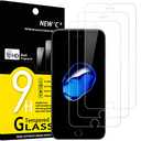NEW'C 3 Pack Designed for iPhone 7 Plus and iPhone 8 Plus Screen Protector (5.5"), Tempered Glass, Case Friendly Anti Scratch Bubble Free Ultra Resistant