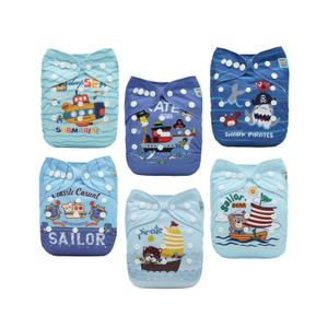 ALVABABY Baby Cloth Diapers 6 Pack with 12 Inserts Cloth Diaper Covers Adjustable Washable Reusable for Baby Girls and Boys