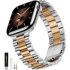 SUNFWR Compatible with Apple Watch Band 44mm 45mm 42mm 46mm 49mm for Men Women, Stainless Steel Metal iWatch Band for Apple Watch Series 11/10/9/8/7/6/5/4/3/2/1/SE/SE2/SE3 Ultra3/2/1  