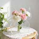 8 Pcs Butterfly Flower Vase, 8'' x 6'' Clear Acrylic Vase for Flowers, Clear Acrylic Butterfly Vase, Modern Art Vases for Home Decor Desktops Bookshelf Bedroom Living Room Wedding House Warming Gifts