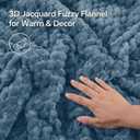 BEDELITE Fluffy King Size Comforter Set - Blue Fog Fleece Soft Comforter for King Size Bed, Luxury Warm Bedding Set for Winter, Fuzzy Bed Set 3 Pieces (1 Comforter, 2 Pillowcases)