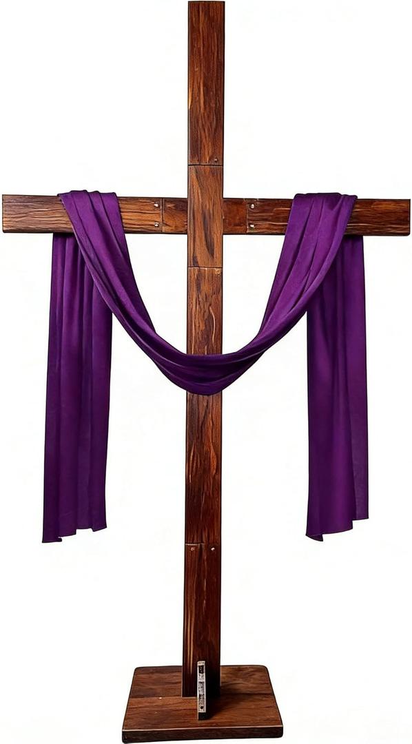 Yasuwekik 76 Inch Extra Large Wood Stand Religious Cross for Yard Wooden Church Wall Cross Decor He Is Risen Outdoor Cross for Easter Christmas Wedding Communion Party Decor