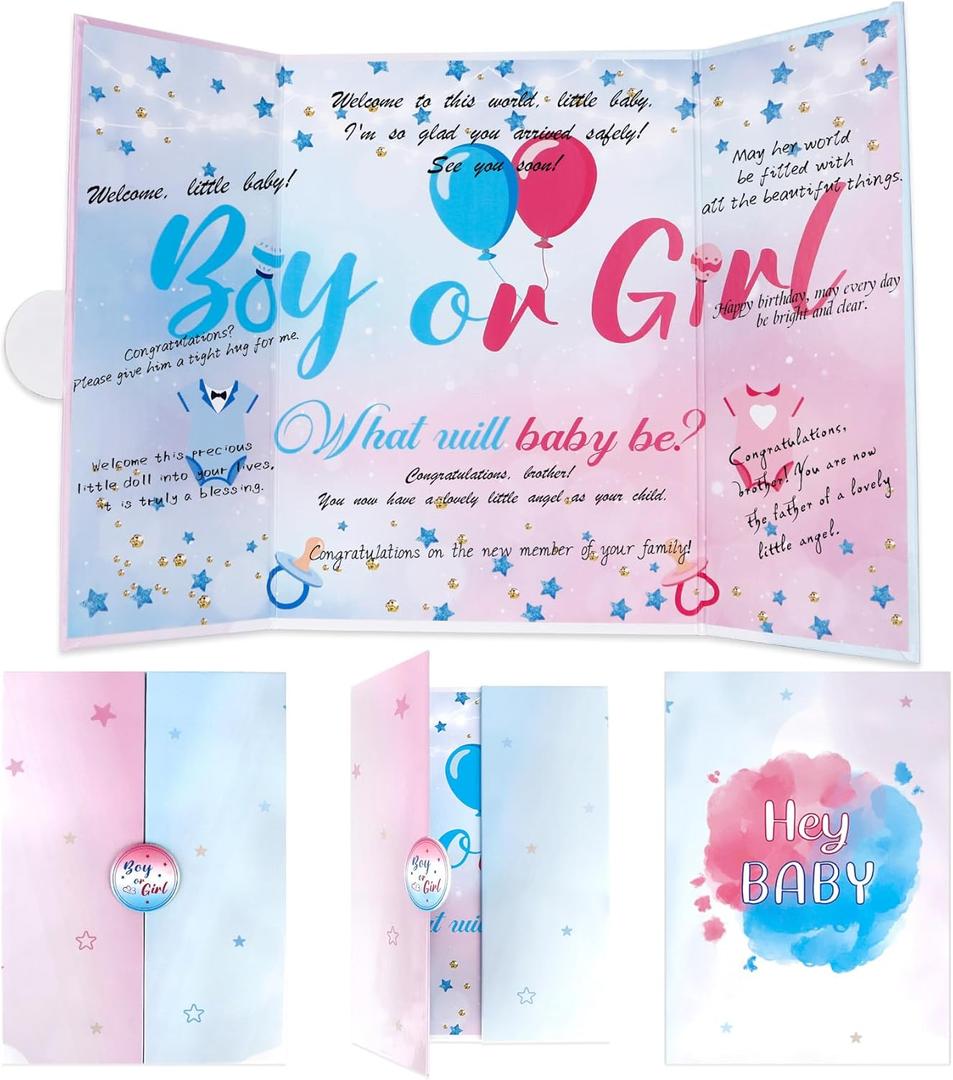 4 x Ideas Gender Reveal Guest Book Easter Gifts Best Gender Reveal Gifts for Parents to Be 2026 Boy or Girl Genders Reveals Gift Ideas Genders Reveals Decorations Party Games Christmas Guestbook