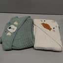 Blissful Diary Muslin Baby Hooded Towel 2 Pack, Soft & Absorbent Bath Towel for Infant, Toddler, Unisex, Baby Gift, Newborn Essentials, Bear & Duck