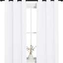 NICETOWN 50% Light Blocking Curtain Panels for Bedroom, Home Decoration Easy-Care Solid Grommet Draperies & Drapes, Window Covering for Kitchen (2 Panels, 34 by 54, White)