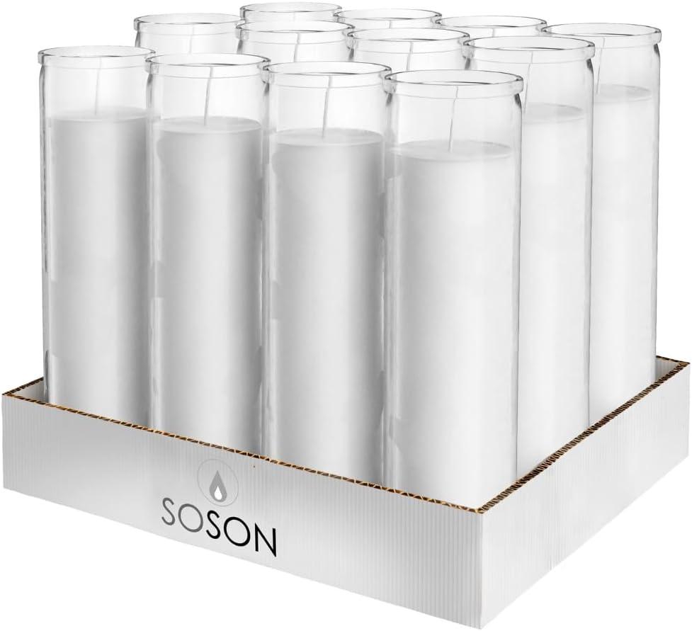 White Devotional Prayer Candle 2x8, Glass Jar, 12Pk, 12 Pack - Standard
