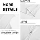 LastFor1 Women's Golf Polo Sleeveless Shirt Zip-Up UPF 50+ UV Protection Athletic Tops Slim Fit Quick Dry Lightweight (White, S)