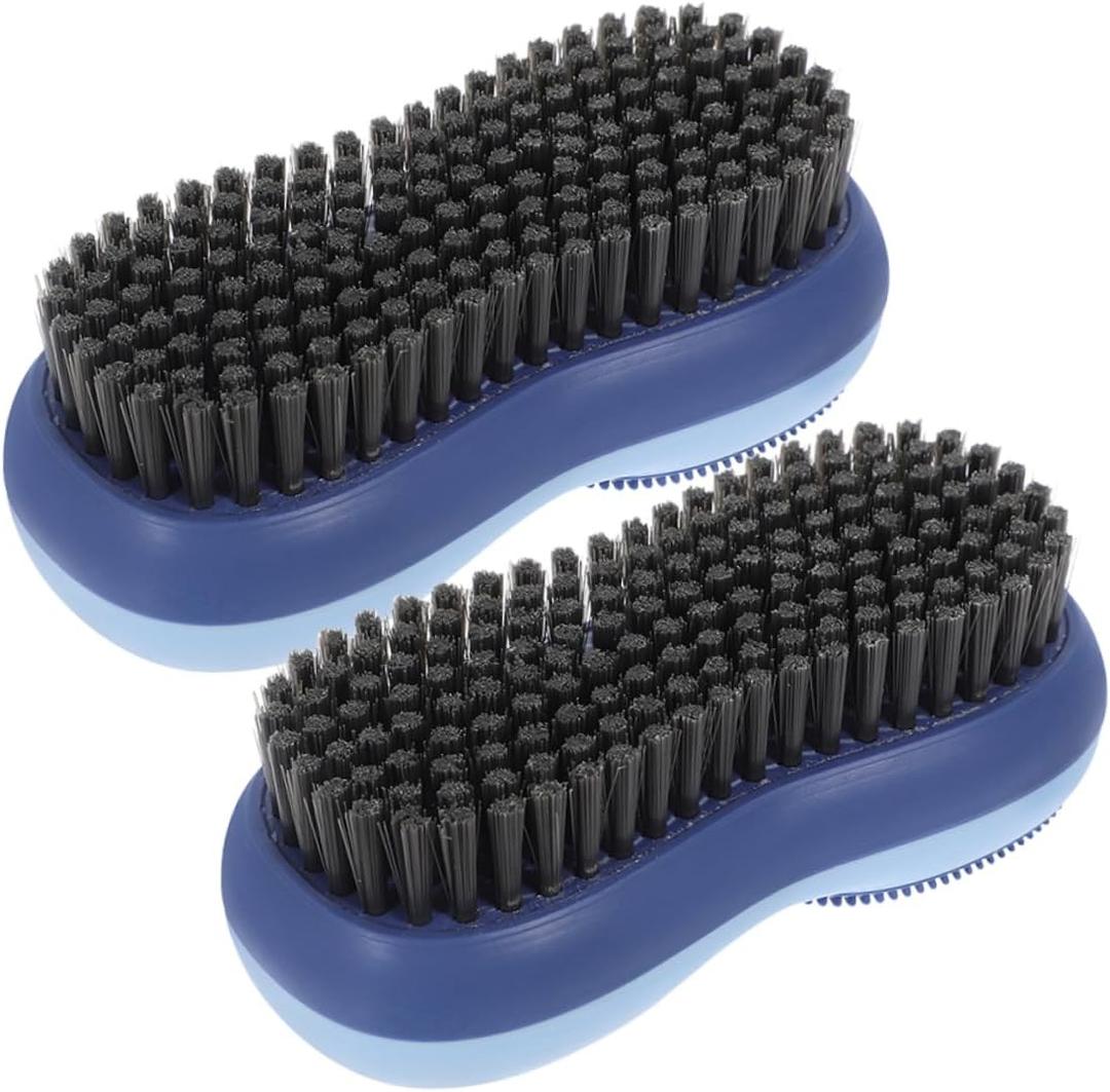 2pcs Laundry Brush for Stains Straw Cleaner Fine Bristle Brush for Cleaning and Scrubbing for Clothes Shoes Floors