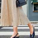 Coutgo Womens Slingback Kitten Low Heels Dress Shoes Closed Pointed Toe Bow Tie Slip on Office Work Pumps (8, Navy)