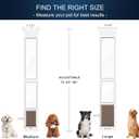 Dog Door for Sliding Glass Door, Adjustable Height 75 3/5" to 80", Aluminum Frame Sliding Door Dog Door Insert, Suitable for Medium Dogs Up to 30 lbs(Medium,White)