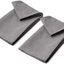 Eunzel 4 Pack Hot Yoga Microfiber Hand Towel Super Absorbent Sweat Towel for Hot Yoga, Pilates and Workout 16" x 26.5", Dark Grey