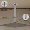 Brushed Nickel 26 Inches Ceiling Mount Round Shower Arm With Flange Straight Extender Extension Pipe Replacement Rain Shower Head Straight For Fixed